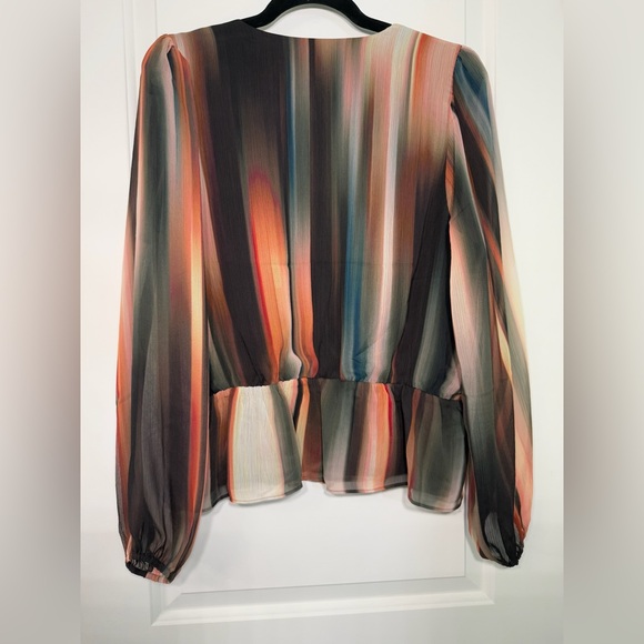 Express Vibrant Striped Blouse - Picture 2 of 6